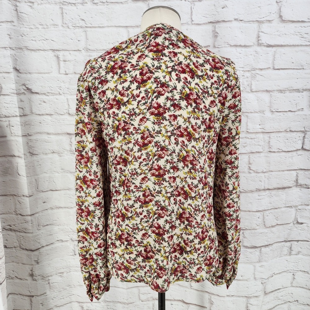 Tamara H Rose Floral Top Cottagecore Romantic Boho Balloon Sleeve‎ Office Small - Picture 4 of 7
